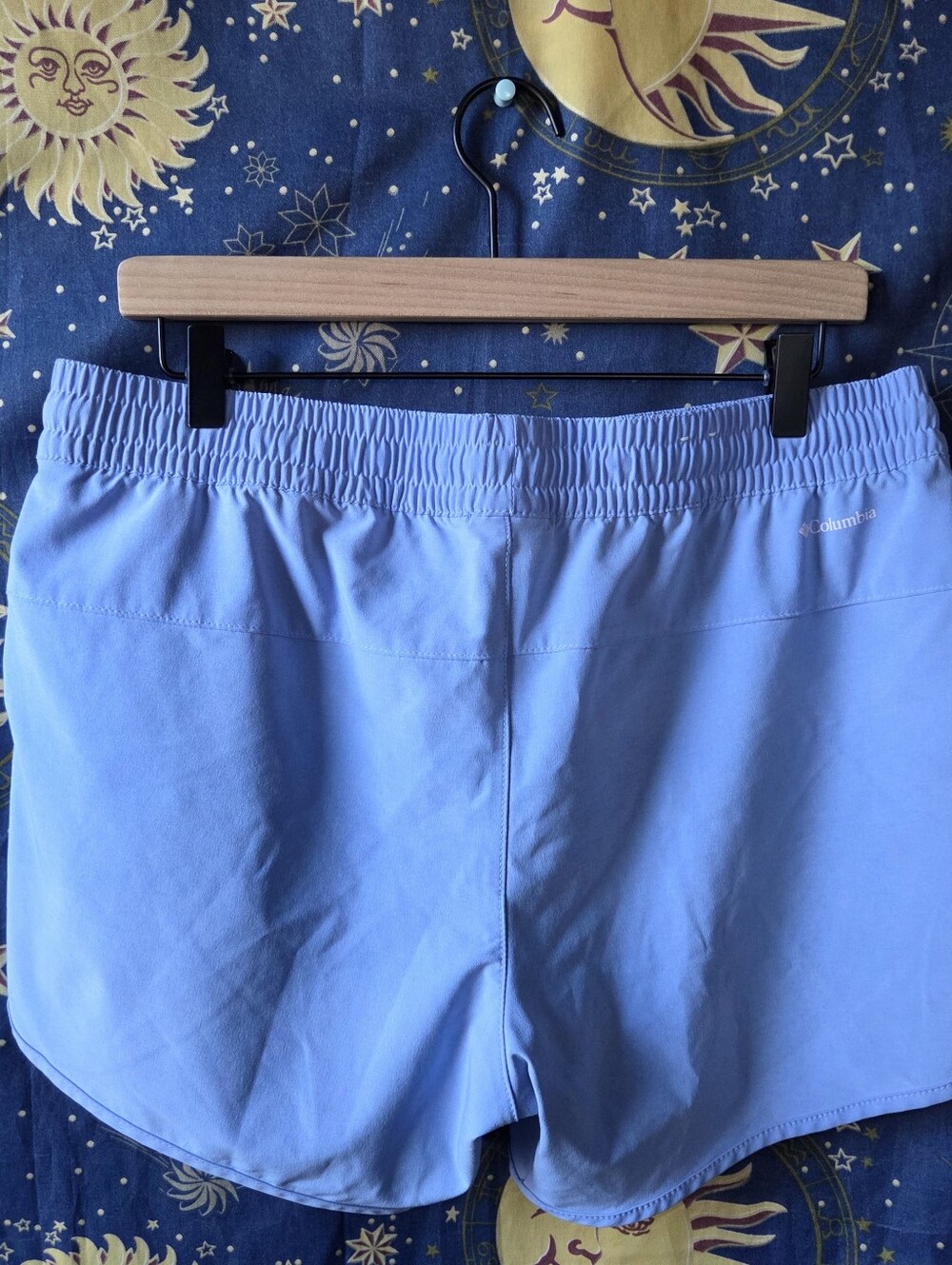 Periwinkle blue purple workout gym shorts stretchy waistband large - Picture 2 of 3